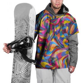 Накидка на куртку 3D с принтом Узор 3 , 100% полиэстер |  | абстракция | краски | линии | полосы | узор | цвет | цветное