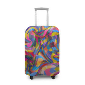 Чехол для чемодана 3D с принтом Узор 3 , 86% полиэфир, 14% спандекс | двустороннее нанесение принта, прорези для ручек и колес | абстракция | краски | линии | полосы | узор | цвет | цветное