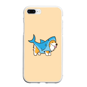 Чехол для iPhone 7Plus/8 Plus матовый с принтом Пес-акула , Силикон | Область печати: задняя сторона чехла, без боковых панелей | акула | пёс | песик | рисунок