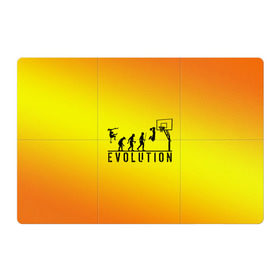 Магнитный плакат 3Х2 с принтом Эволюция баскетбола , Полимерный материал с магнитным слоем | 6 деталей размером 9*9 см | basketball | evolution | желтый | обезьяна человек | оранжевый | эволюция