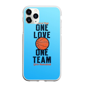 Чехол для iPhone 11 Pro Max матовый с принтом Одна любовь одна команда , Силикон |  | basketball | love | team | мяч