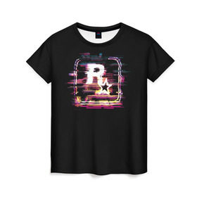 Женская футболка 3D с принтом Rockstar Noise , 100% полиэфир ( синтетическое хлопкоподобное полотно) | прямой крой, круглый вырез горловины, длина до линии бедер | auto | dead | grand | gta | red | redemption | theft | гта | рокстар