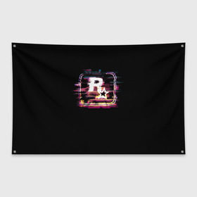 Флаг-баннер с принтом Rockstar Noise , 100% полиэстер | размер 67 х 109 см, плотность ткани — 95 г/м2; по краям флага есть четыре люверса для крепления | auto | dead | grand | gta | red | redemption | theft | гта | рокстар
