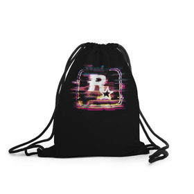 Рюкзак-мешок 3D с принтом Rockstar Noise , 100% полиэстер | плотность ткани — 200 г/м2, размер — 35 х 45 см; лямки — толстые шнурки, застежка на шнуровке, без карманов и подкладки | auto | dead | grand | gta | red | redemption | theft | гта | рокстар
