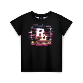 Детская футболка 3D с принтом Rockstar Noise , 100% гипоаллергенный полиэфир | прямой крой, круглый вырез горловины, длина до линии бедер, чуть спущенное плечо, ткань немного тянется | auto | dead | grand | gta | red | redemption | theft | гта | рокстар