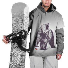 Накидка на куртку 3D с принтом Медведь наступил на лего , 100% полиэстер |  | зверь | косолапый | лего | медведь | мишка | рев