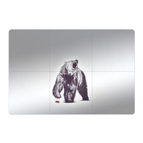 Магнитный плакат 3Х2 с принтом Медведь наступил на лего , Полимерный материал с магнитным слоем | 6 деталей размером 9*9 см | зверь | косолапый | лего | медведь | мишка | рев