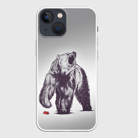 Чехол для iPhone 13 mini с принтом Медведь наступил на лего ,  |  | зверь | косолапый | лего | медведь | мишка | рев