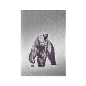 Обложка для паспорта матовая кожа с принтом Медведь наступил на лего , натуральная матовая кожа | размер 19,3 х 13,7 см; прозрачные пластиковые крепления | зверь | косолапый | лего | медведь | мишка | рев