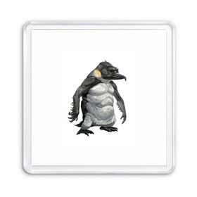 Магнит 55*55 с принтом Пингвинопитек , Пластик | Размер: 65*65 мм; Размер печати: 55*55 мм | Тематика изображения на принте: лженаука | пингвин