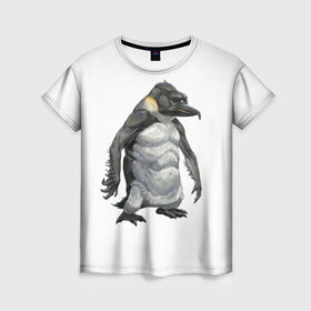 Женская футболка 3D с принтом Пингвинопитек , 100% полиэфир ( синтетическое хлопкоподобное полотно) | прямой крой, круглый вырез горловины, длина до линии бедер | лженаука | пингвин