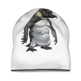 Шапка 3D с принтом Пингвинопитек , 100% полиэстер | универсальный размер, печать по всей поверхности изделия | лженаука | пингвин