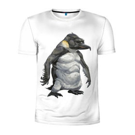 Мужская футболка 3D спортивная с принтом Пингвинопитек , 100% полиэстер с улучшенными характеристиками | приталенный силуэт, круглая горловина, широкие плечи, сужается к линии бедра | Тематика изображения на принте: лженаука | пингвин