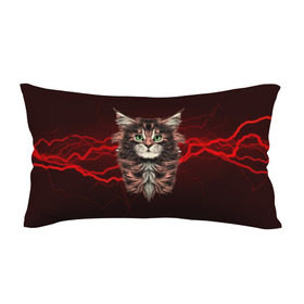 Подушка 3D антистресс с принтом Electro cat , наволочка — 100% полиэстер, наполнитель — вспененный полистирол | состоит из подушки и наволочки на молнии | cat | взгляд | кот | кот хипстер | котёнок | котятки | кошка | молния | мордочка | разряд | электричество