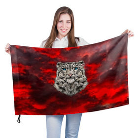 Флаг 3D с принтом Леопард , 100% полиэстер | плотность ткани — 95 г/м2, размер — 67 х 109 см. Принт наносится с одной стороны | 3d | cat | арт | вечер | взгляд | закат | кот | кот хипстер | котёнок | котятки | котятушки | кошечки | кошка | леопард | мордочка | ночь