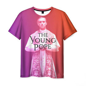 Мужская футболка 3D с принтом The Young Pope , 100% полиэфир | прямой крой, круглый вырез горловины, длина до линии бедер | Тематика изображения на принте: young pope | джуд | лоу | молодой папа