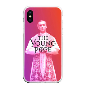 Чехол для iPhone XS Max матовый с принтом The Young Pope , Силикон | Область печати: задняя сторона чехла, без боковых панелей | Тематика изображения на принте: young pope | джуд | лоу | молодой папа