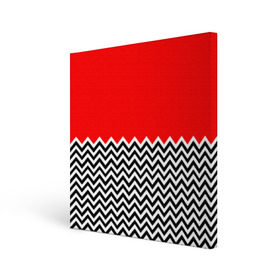 Холст квадратный с принтом Твин Пикс , 100% ПВХ |  | twin peaks | абстракция | агент купер | геометрия | девид линч | красная комната | лес | лора палмер | полосы | совы | текстура | туман | узор
