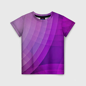 Детская футболка 3D с принтом Фиолетовые волны , 100% гипоаллергенный полиэфир | прямой крой, круглый вырез горловины, длина до линии бедер, чуть спущенное плечо, ткань немного тянется | Тематика изображения на принте: круги | фиолетовый геометрия