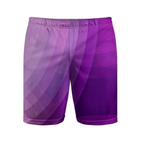 Мужские шорты 3D спортивные с принтом Фиолетовые волны ,  |  | круги | фиолетовый геометрия