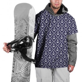Накидка на куртку 3D с принтом Якори , 100% полиэстер |  | морской | паттерн | якорь
