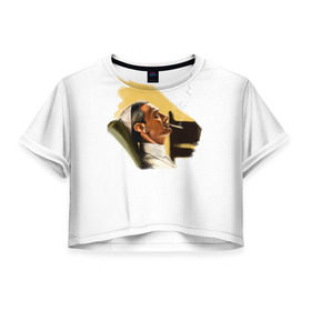 Женская футболка 3D укороченная с принтом The Young Pope , 100% полиэстер | круглая горловина, длина футболки до линии талии, рукава с отворотами | young pope | джуд | лоу | молодой папа