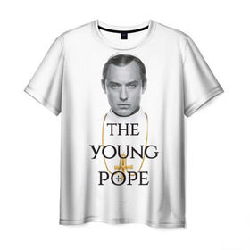 Мужская футболка 3D с принтом The Young Pope , 100% полиэфир | прямой крой, круглый вырез горловины, длина до линии бедер | Тематика изображения на принте: young pope | джуд | лоу | молодой папа