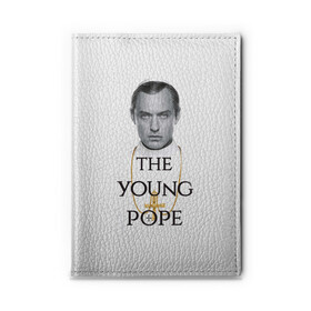 Обложка для автодокументов с принтом The Young Pope , натуральная кожа |  размер 19,9*13 см; внутри 4 больших “конверта” для документов и один маленький отдел — туда идеально встанут права | young pope | джуд | лоу | молодой папа