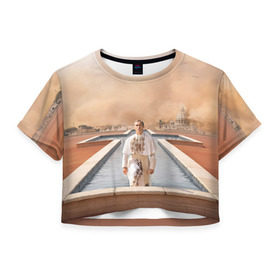 Женская футболка 3D укороченная с принтом Италия , 100% полиэстер | круглая горловина, длина футболки до линии талии, рукава с отворотами | young pope | джуд | лоу | молодой папа