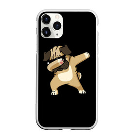 Чехол для iPhone 11 Pro матовый с принтом Dog dab , Силикон |  | арт | животное | мопс | музыка | собака