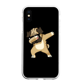 Чехол для iPhone XS Max матовый с принтом Dog dab , Силикон | Область печати: задняя сторона чехла, без боковых панелей | арт | животное | мопс | музыка | собака