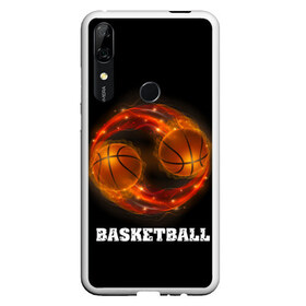 Чехол для Honor P Smart Z с принтом basketball fire , Силикон | Область печати: задняя сторона чехла, без боковых панелей | fire | flames | light | sport | баскетбол | игра | кольцо | мяч | небо | огонь | сетка | спорт | спортивные соревнования | стиль