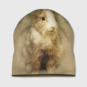 Шапка 3D с принтом Кролик , 100% полиэстер | универсальный размер, печать по всей поверхности изделия | грызун | животные | заяц | кролик | мордочка | природа | пушистый | уши