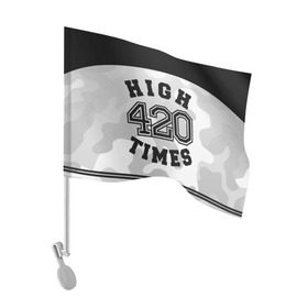 Флаг для автомобиля с принтом High Times 420 Camo , 100% полиэстер | Размер: 30*21 см | camouflage | камо | камуфляж