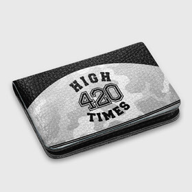 Картхолдер с принтом с принтом High Times 420 Camo , натуральная матовая кожа | размер 7,3 х 10 см; кардхолдер имеет 4 кармана для карт; | camouflage | камо | камуфляж
