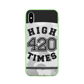 Чехол для Apple iPhone X силиконовый матовый с принтом High Times 420 Camo , Силикон | Печать на задней стороне чехла, без боковой панели | camouflage | камо | камуфляж