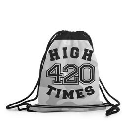Рюкзак-мешок 3D с принтом High Times 420 Camo , 100% полиэстер | плотность ткани — 200 г/м2, размер — 35 х 45 см; лямки — толстые шнурки, застежка на шнуровке, без карманов и подкладки | camouflage | камо | камуфляж