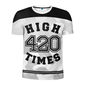 Мужская футболка 3D спортивная с принтом High Times 420 Camo , 100% полиэстер с улучшенными характеристиками | приталенный силуэт, круглая горловина, широкие плечи, сужается к линии бедра | camouflage | камо | камуфляж