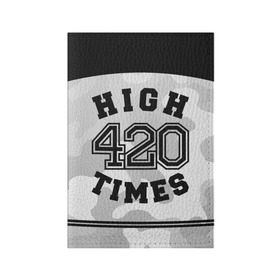 Обложка для паспорта матовая кожа с принтом High Times 420 Camo , натуральная матовая кожа | размер 19,3 х 13,7 см; прозрачные пластиковые крепления | camouflage | камо | камуфляж