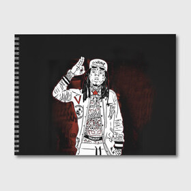 Альбом для рисования с принтом Lil Wayne 3 , 100% бумага
 | матовая бумага, плотность 200 мг. | lil wayne | rap | лил уэйн | рэп | хип хоп