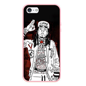 Чехол для iPhone 5/5S матовый с принтом Lil Wayne 3 , Силикон | Область печати: задняя сторона чехла, без боковых панелей | lil wayne | rap | лил уэйн | рэп | хип хоп