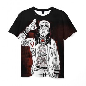 Мужская футболка 3D с принтом Lil Wayne 3 , 100% полиэфир | прямой крой, круглый вырез горловины, длина до линии бедер | Тематика изображения на принте: lil wayne | rap | лил уэйн | рэп | хип хоп
