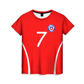 Женская футболка 3D с принтом Chile , 100% полиэфир ( синтетическое хлопкоподобное полотно) | прямой крой, круглый вырез горловины, длина до линии бедер | alexis | chile | санчес алексис | сборная чили | футбол