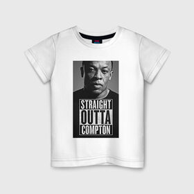 Детская футболка хлопок с принтом Dr. Dre , 100% хлопок | круглый вырез горловины, полуприлегающий силуэт, длина до линии бедер | 