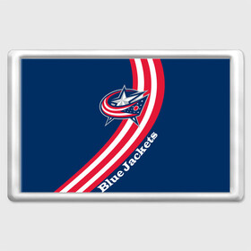 Магнит 45*70 с принтом Columbus Blue Jackets 2017 , Пластик | Размер: 78*52 мм; Размер печати: 70*45 | Тематика изображения на принте: columbus blue jackets | nhl | спорт | хоккей