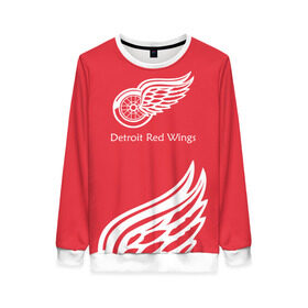 Женский свитшот 3D с принтом Detroit Red Wings 2017 , 100% полиэстер с мягким внутренним слоем | круглый вырез горловины, мягкая резинка на манжетах и поясе, свободная посадка по фигуре | detroit red wings | nhl | спорт | хоккей