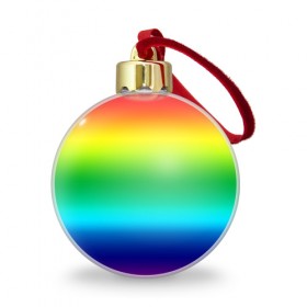 Ёлочный шар с принтом Радуга (Градиент) , Пластик | Диаметр: 77 мм | разноцветный | яркий