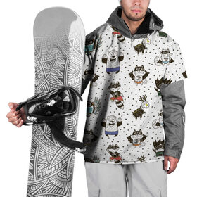 Накидка на куртку 3D с принтом Лесные супергерои , 100% полиэстер |  | енот | лес | лис | лось | медведь | паттерн | сова