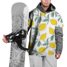 Накидка на куртку 3D с принтом Лимончики , 100% полиэстер |  | лимоны | минимализм | паттерн | фрукты | цитрусовые