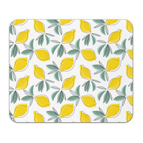 Коврик прямоугольный с принтом Лимончики , натуральный каучук | размер 230 х 185 мм; запечатка лицевой стороны | лимоны | минимализм | паттерн | фрукты | цитрусовые